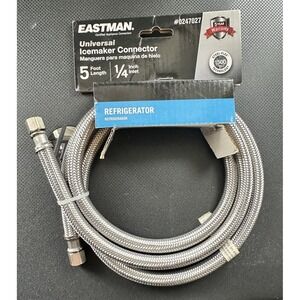 New Eastman‎ Ice Maker Connector 5 Foot 1/4" Stainless Steel Hose Refrigerator